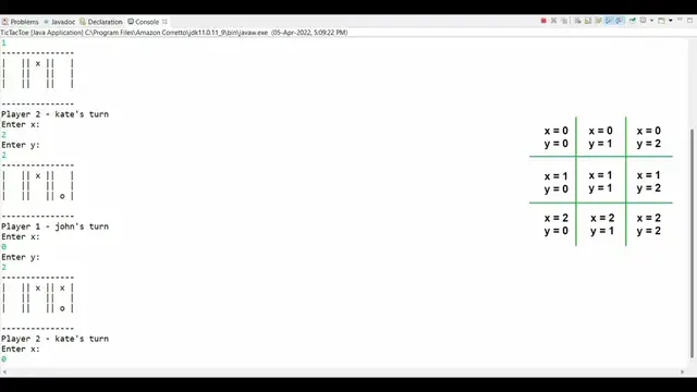 'Video thumbnail for Tic Tac Toe Game Code – in Java (Play in Console)'