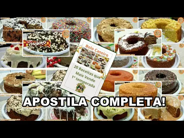 'Video thumbnail for Aprenda Como Fazer 20 Bolos Caseiros Mais Vendidos 1° Temp COM A APOSTILA COMPLETA EM PDF DIGITAL!'