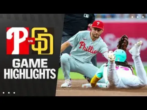 'Video thumbnail for Philadelphia Phillies at San Diego Padres Full-Game Highlights! | 07/11/2025'