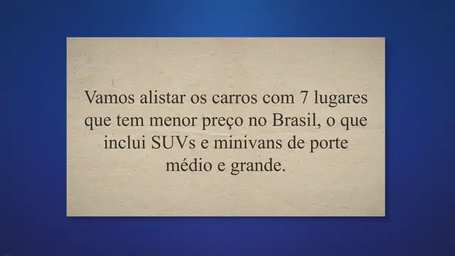 'Video thumbnail for 10 Carros mais baratos do Brasil com 7 lugares (2023)'