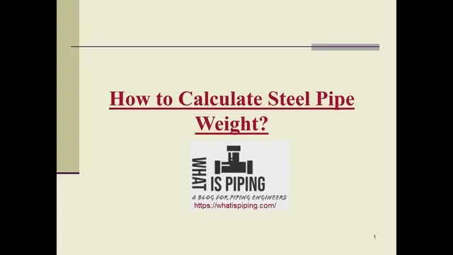'Video thumbnail for Pipe Weight Calculation'