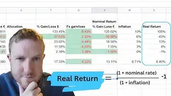 'Video thumbnail for Inflation Adjusted, Real Return Investment Portfolio Tracker on Google Sheets'