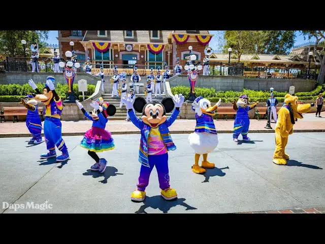 'Video thumbnail for Main Street March Along in Front of Main Street Station | Disneyland Resort 70th Celebration 4K'