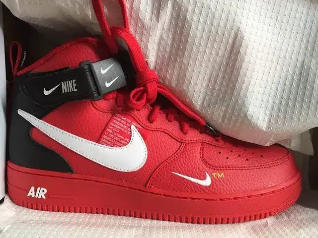 'Video thumbnail for Quick Look At The Nike Air Force 1 Utility Mid 07 LV8 Red-Buy it now'