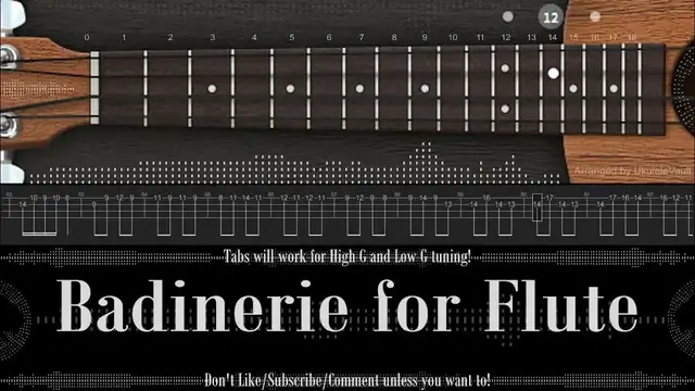 'Video thumbnail for "Badinerie for Flute" Fingerstyle Ukulele Tabs | Bach | Learn or Listen!'