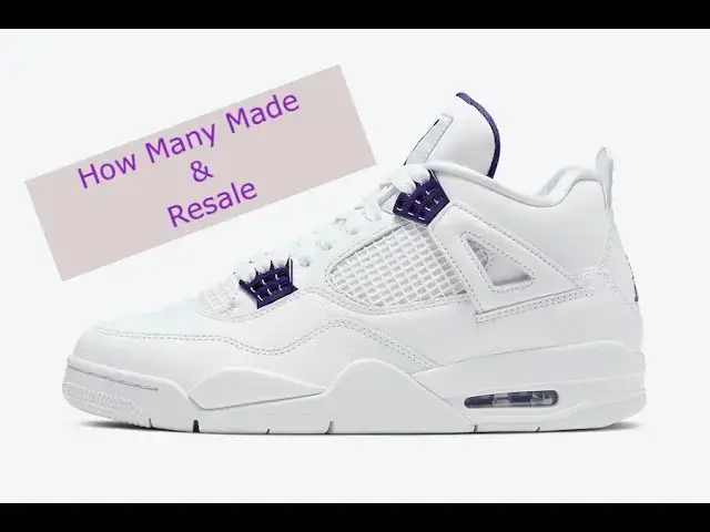 'Video thumbnail for How Many Pairs Of The Air Jordan 4  Court Purple Metallic Pack Could Be Made? Resale Value'