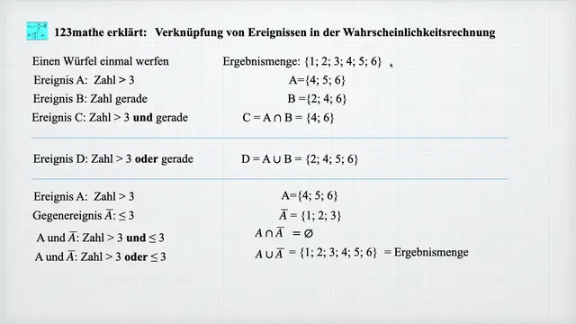 'Video thumbnail for Verknüpfung von Ereignissen in der Wahrscheinlichkeitsrechnung'