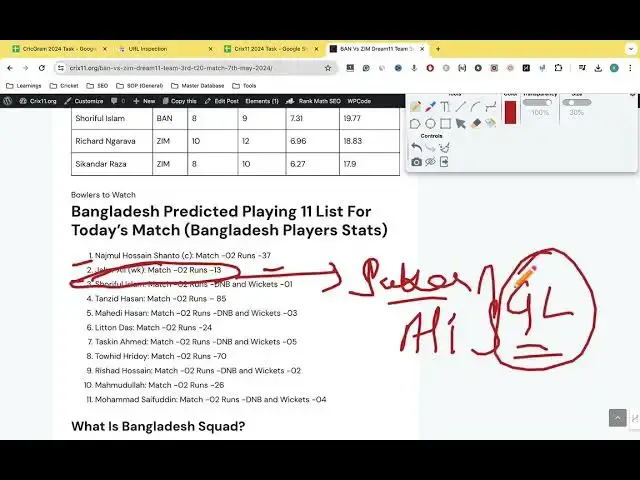 'Video thumbnail for BAN vs ZIM Dream11 Prediction, BAN vs ZIM Dream11 Team, BAN vs ZIM Playing 11, Player Stats, Injury'