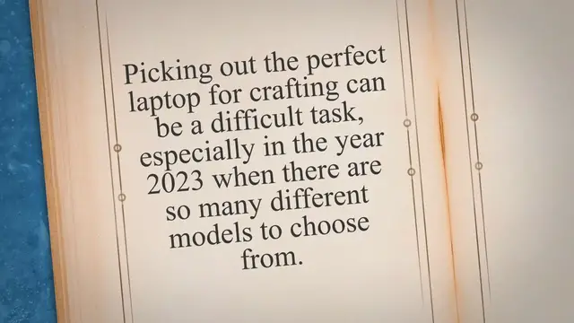 'Video thumbnail for 2023 Craftsmen: Find the Perfect Laptop for Your Crafting Needs with This Ultimate Guide'