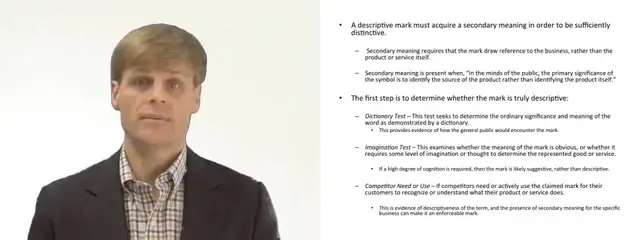 'Video thumbnail for Secondary Meaning for Descriptive Marks'