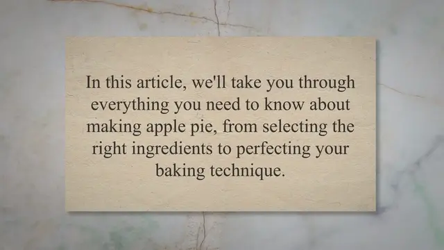 'Video thumbnail for From Crust to Filling: Everything You Need to Know About Making Apple Pie'