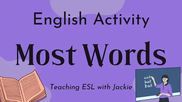 'Video thumbnail for A Simple ESL Vocabulary activity for anyone: Most Words | English Activity for all levels'