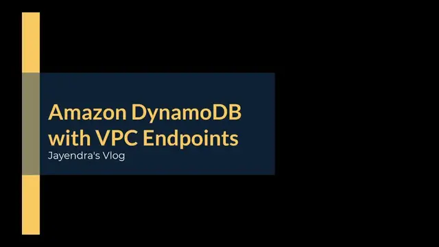 'Video thumbnail for Amazon Dynamodb with VPC Endpoints'