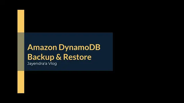 'Video thumbnail for Amazon DynamoDB Backups'