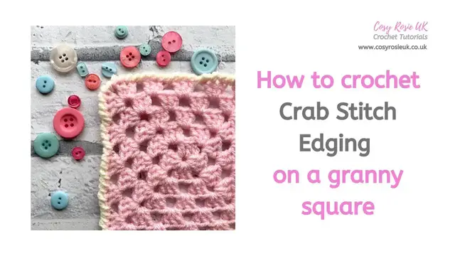 'Video thumbnail for How To Crochet Crab Stitch Edging on a Granny Square'