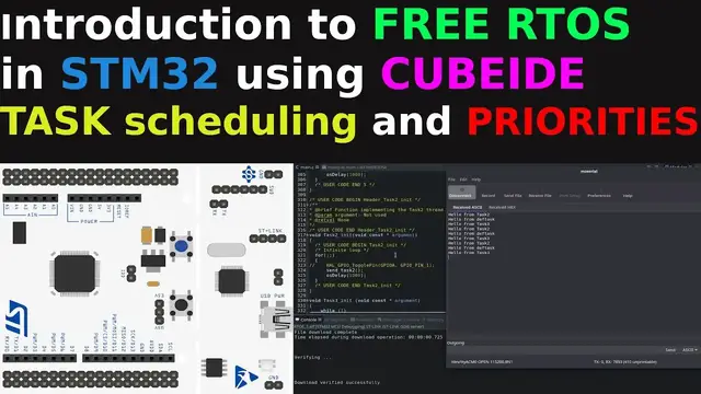 'Video thumbnail for Introduction to Free RTOS in STM32 || CubeIDE || Tasks || priorities'