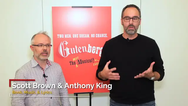 'Video thumbnail for Video: What's GUTENBERG! THE MUSICAL All About? The Creative Team Explains!'