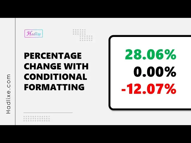 'Video thumbnail for Percentage Change and Conditional Formatting'