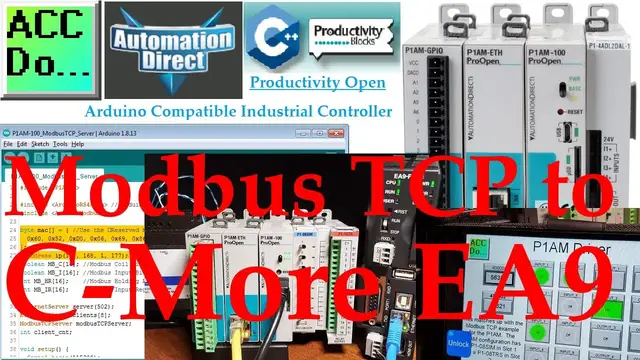 'Video thumbnail for Productivity P1AM Arduino Modbus TCP to C-More EA9'