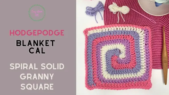 'Video thumbnail for Spiral Solid Granny Square | Hodgepodge Blanket CAL'