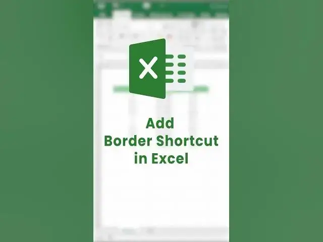'Video thumbnail for How to Add Border in excel? (In 2 steps)| Border Shortcuts #shorts #excel'