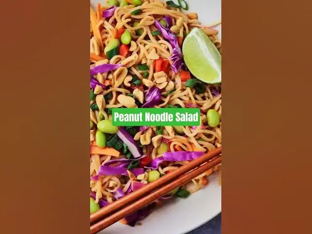 'Video thumbnail for Thai Noodle Salad with Spicy Peanut Sauce #summerrecipes #vegan #plantbased'