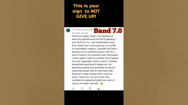 'Video thumbnail for IELTS Speaking Motivation #ieltsspeaking #nevergiveup'