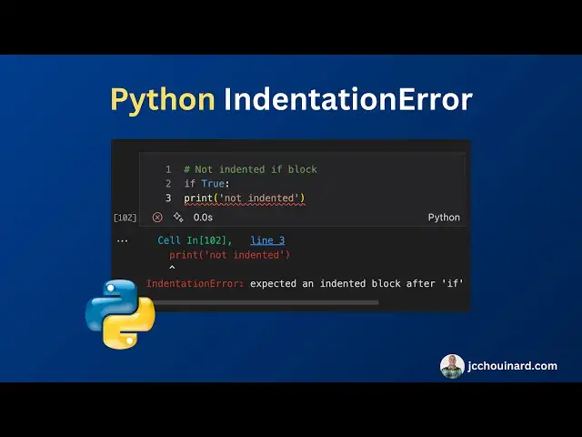 'Video thumbnail for IndentationError in Python (debugging) #python #IndentationError #shorts'