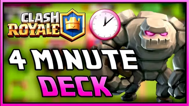 'Video thumbnail for 4 MINUTE DECK!! GOLEM IN CLASH ROYALE THIS DECK IS WINNING SO MANY TOURNAMENT!'