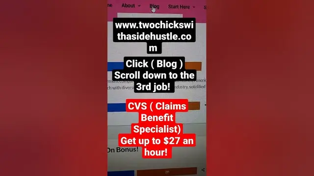 'Video thumbnail for ( Work From Home ) CVS Pharmacy Hiring!  Get Paid To Process Claims!! Up to $27 An Hour!!'