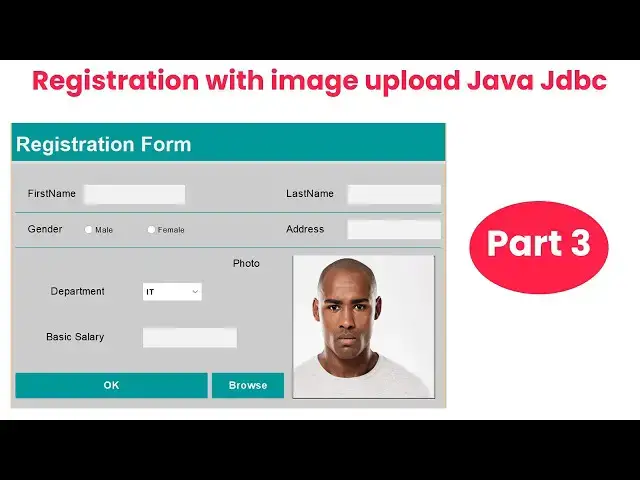 'Video thumbnail for Registration with image upload Java  Jdbc(Download Source code) | Part 3'