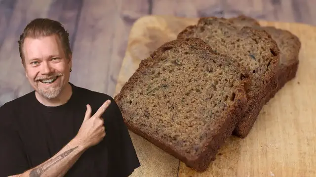 'Video thumbnail for The moistest sourdough ZUCCHINI BREAD recipe | Foodgeek Baking'