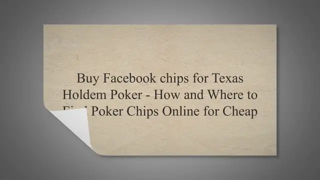 'Video thumbnail for Buy Facebook chips for Texas Holdem Poker - How & Where to Find Poker Chips Online for Cheap'