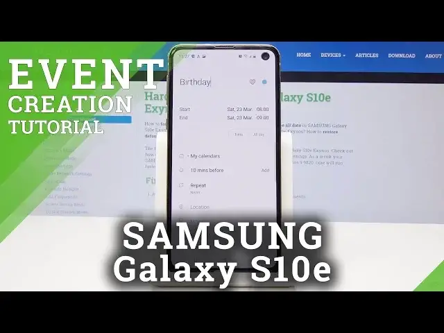 'Video thumbnail for How to Add an Event to Calendar in SAMSUNG Galaxy S10e - Samsung Event Creation'