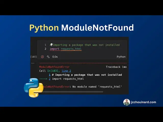 'Video thumbnail for ModuleNotFoundError in Python (debugging) #python #ModuleNotFoundError #shorts #coding #programming'