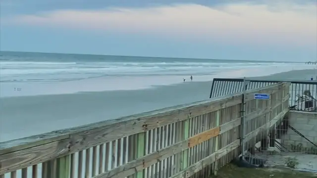 'Video thumbnail for Sunset Beach Walk Orange Sky with Clouds'