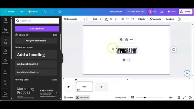 'Video thumbnail for Easy Typography Text Effect in Canva l easy canva l canva tutorial'