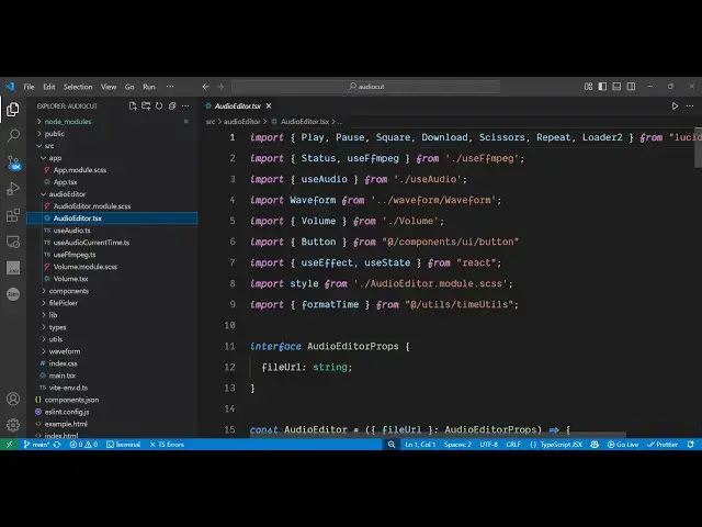 'Video thumbnail for Build a React.js Audio Cutter Timeline Editor Using FFMPEG WASM in Browser Web App in TypeScript'