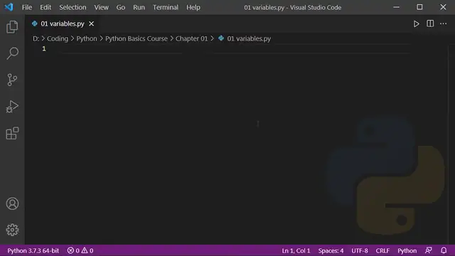 'Video thumbnail for Variables in Python !'