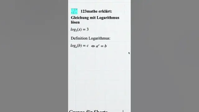 'Video thumbnail for Gleichung mit Logarithmus lösen #shorts'