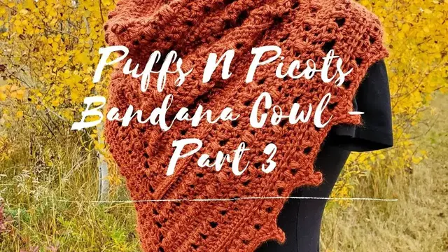 'Video thumbnail for Puffs N Picots Bandana Cowl Crochet Pattern - Part 3'