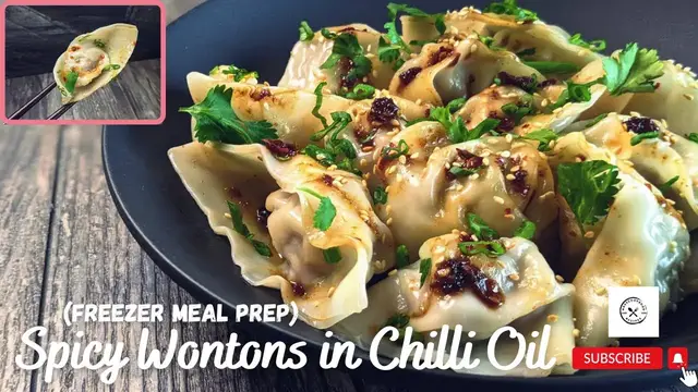 'Video thumbnail for Spicy Wontons in Chilli Oil | Freezer meal prep idea | How to wrap wontons @mrs5cookbook'