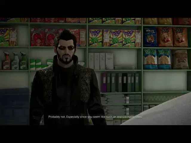 'Video thumbnail for Deus Ex: Mankind Divided - Lekarna (Pharmacy) Vender Introduction Dialogue Tree (Buy 5 Hypostims)'