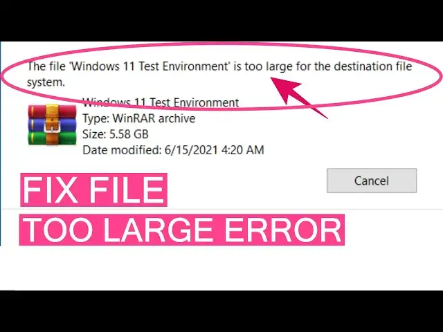 'Video thumbnail for [Solved] The File is Too Large For The Destination File System'