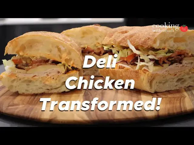 'Video thumbnail for Gourmet-Style Baked Deli Chicken Sandwich Recipe'