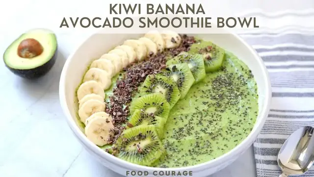'Video thumbnail for Kiwi Banana Avocado Smoothie Bowl (Dairy-Free)'