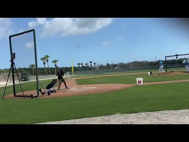 'Video thumbnail for Xavier Edwards vs. Dax Fulton Live Batting Practice with Marlins! (2025 MLB Spring Training)'