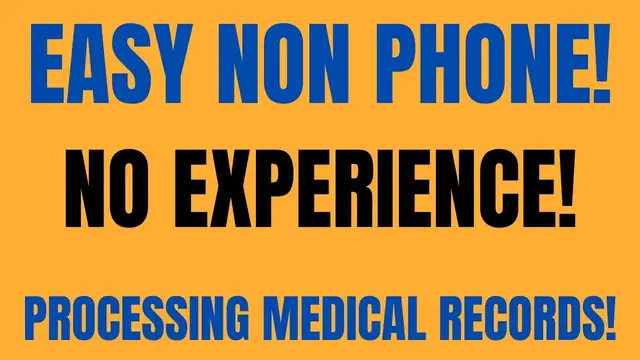 'Video thumbnail for Easy Non Phone | No Experience | Processing Medical Records | Best Non Phone Work From Home Jobs'