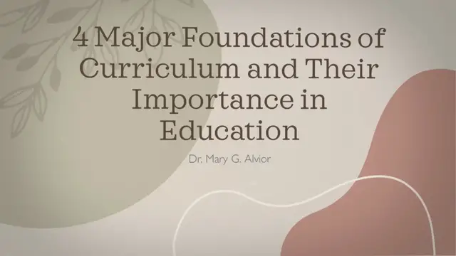 'Video thumbnail for 4 Major Foundations of Curriculum and their Importance in Education'