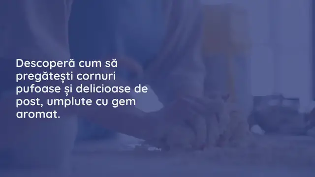 'Video thumbnail for Rețetă Savuroasă: Cornuri Pufoase de Post cu Gem'